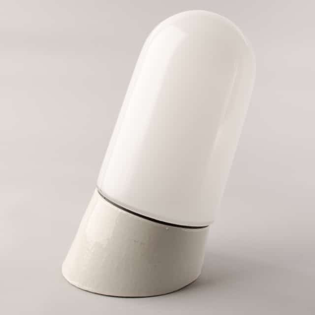 Angled white glass and porcelain lights