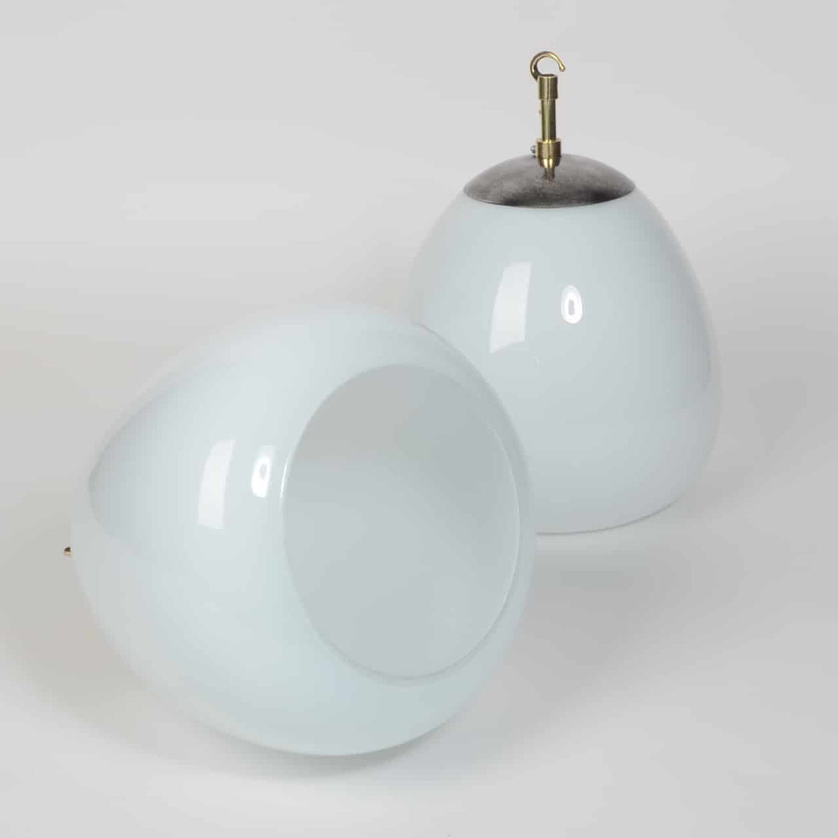 Opaline tulip lights - Brass Monk Cap