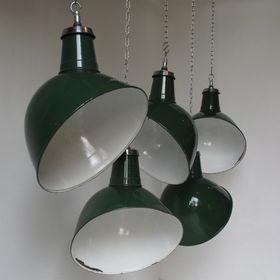 Extra large angled green pendants