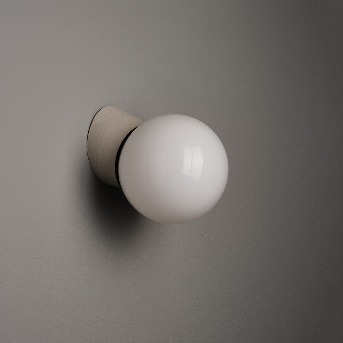 White Globe Flush Mount Light - 16cm