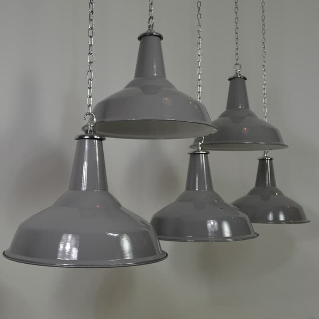 Classic grey enamel pendants