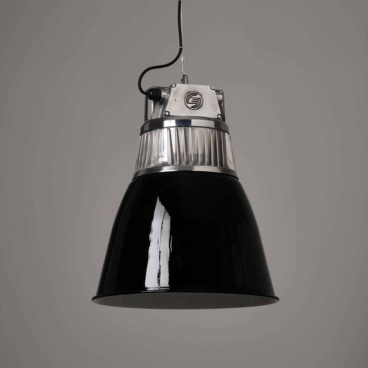Flared Czech Pendant Light - Black