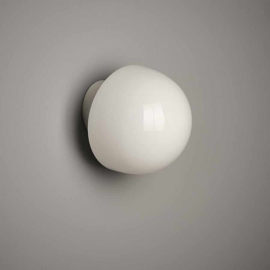 White Mushroom Flush Mount Light