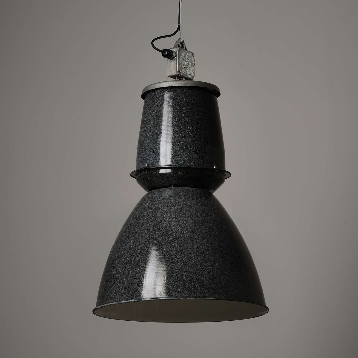 Giant Czech Pendant Light - Original Vintage Enamel