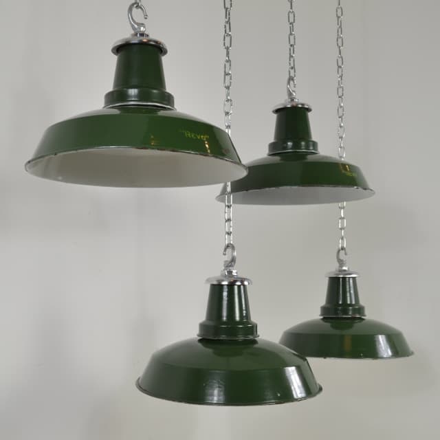 Green enamelled Revo pendants