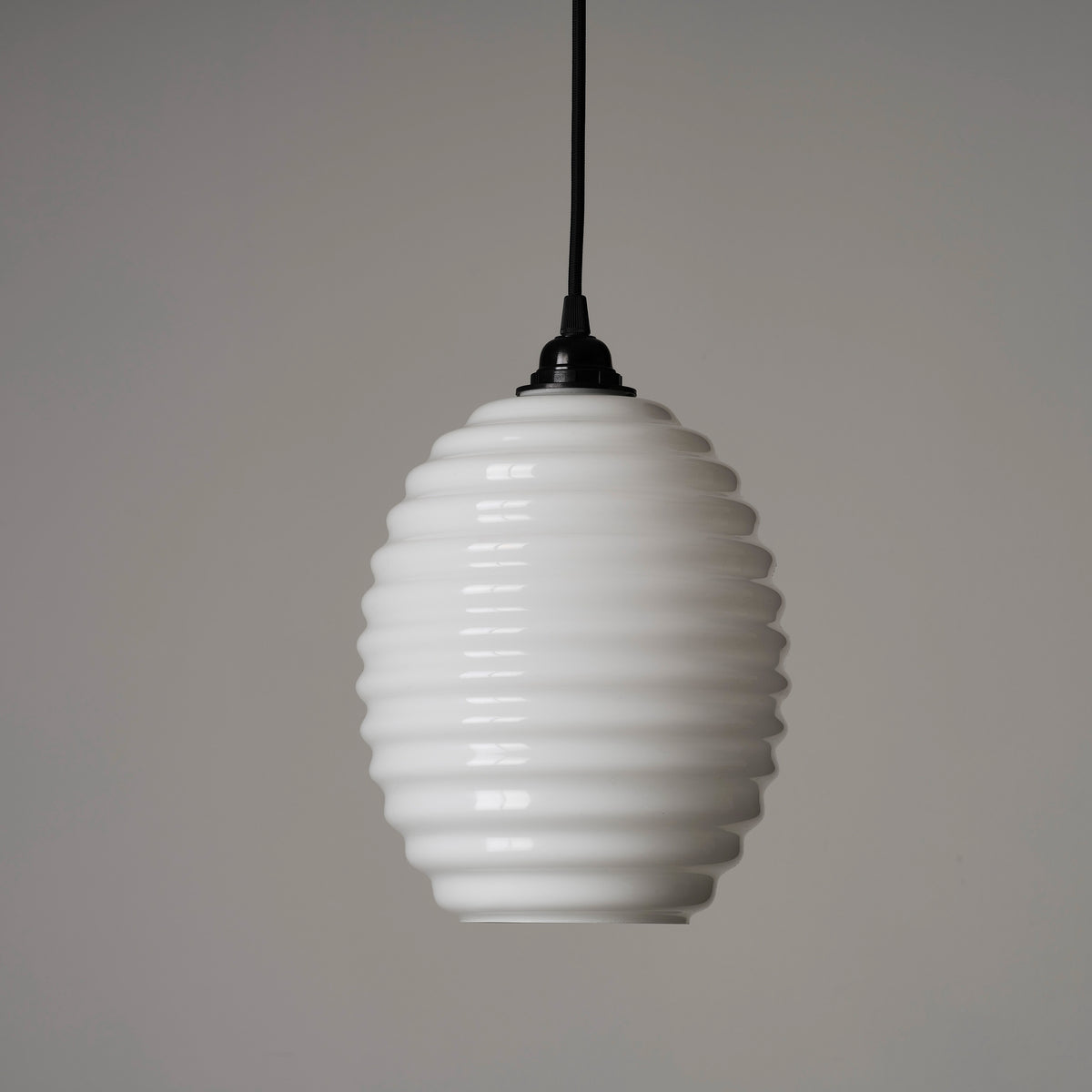 Opaline Glass Beehive Pendant Light