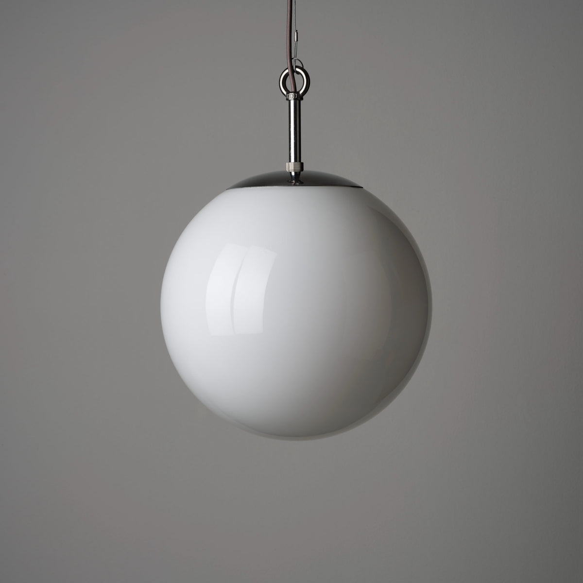 Opaline Glass Globe Pendant Light 35cm - Polished Finish