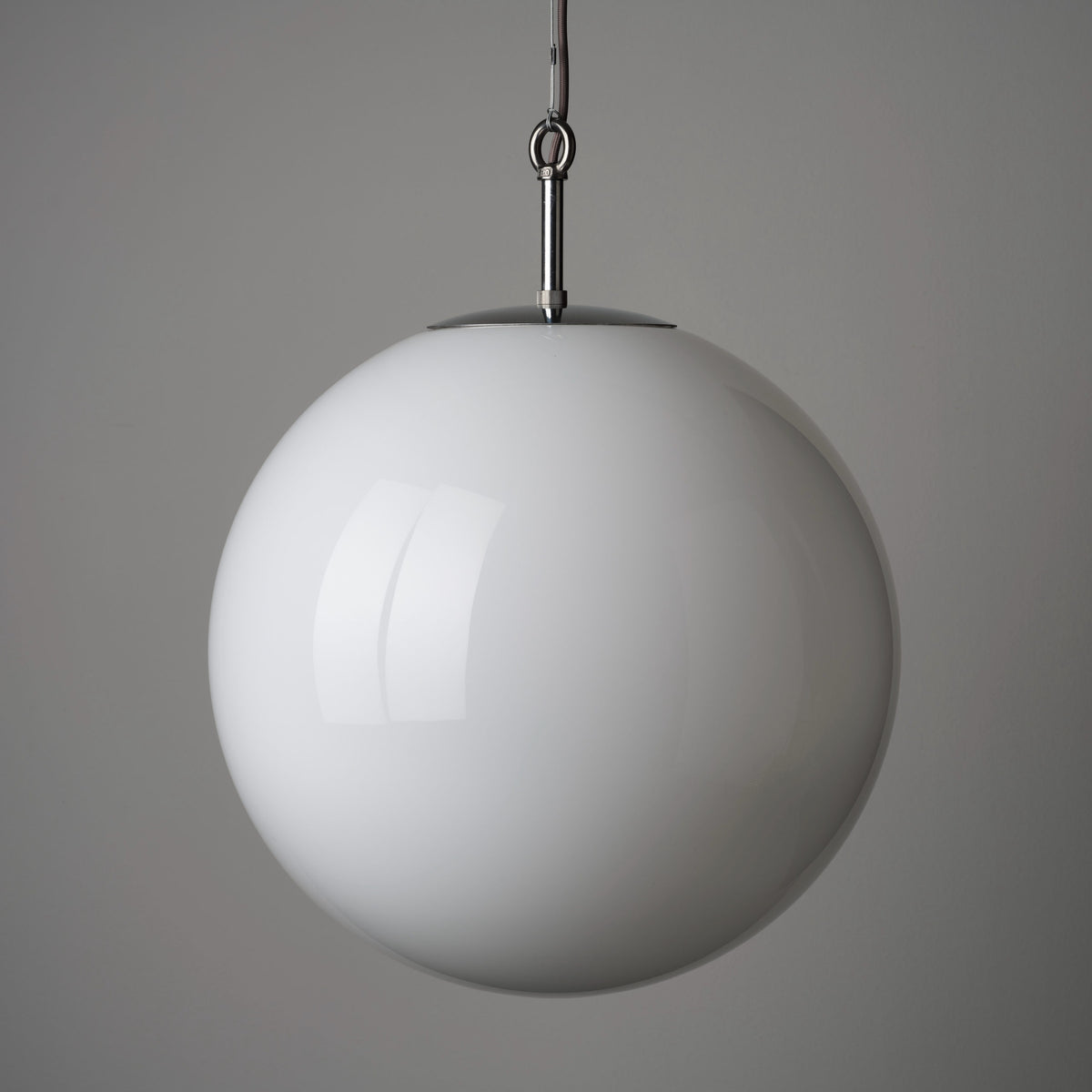 Opaline Glass Globe Pendant Light 50cm - Polished Finish