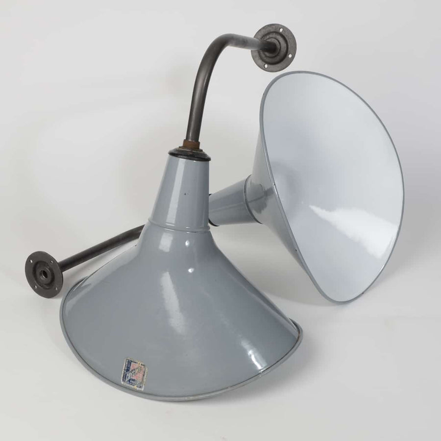 Elliptical grey wall lights