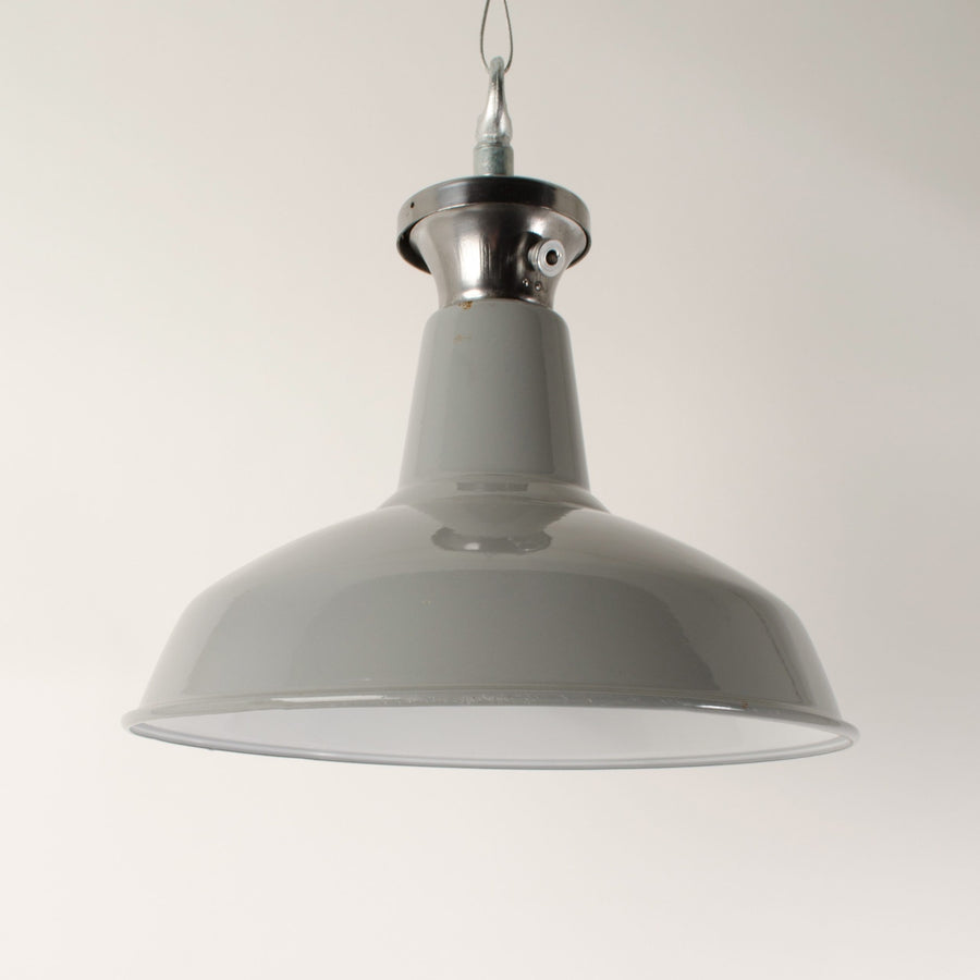 Vintage grey enamelled MOD lights