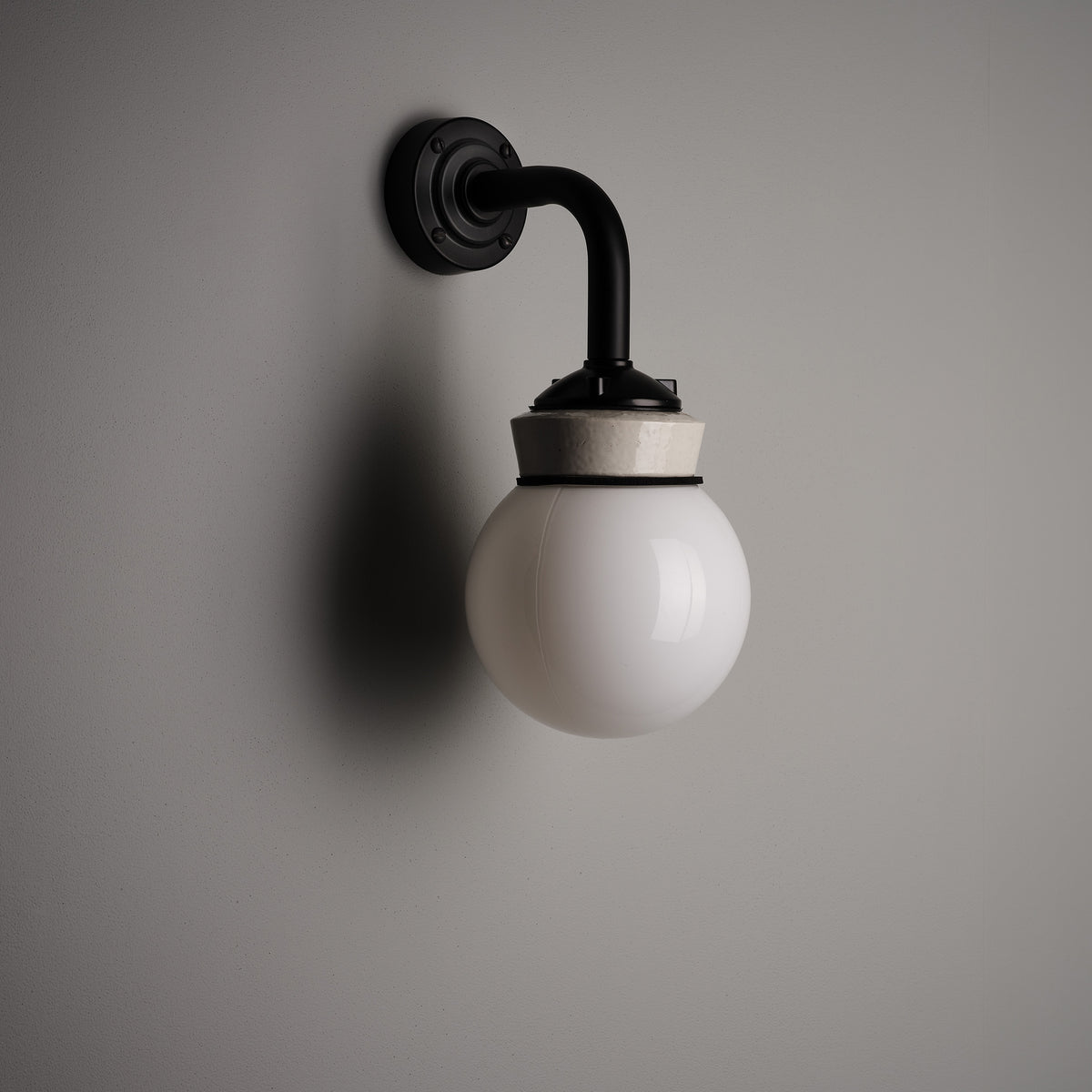 White Globe Wall Light - 16cm