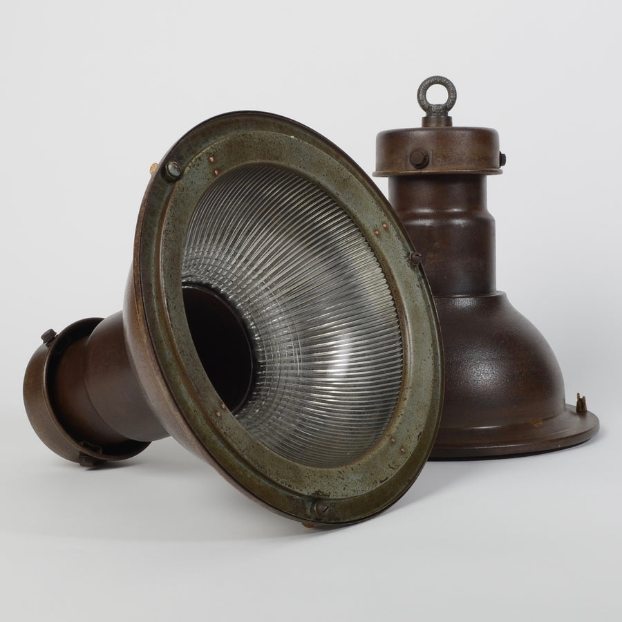 Antique Holophane Pendant Light -Shallow Dome-