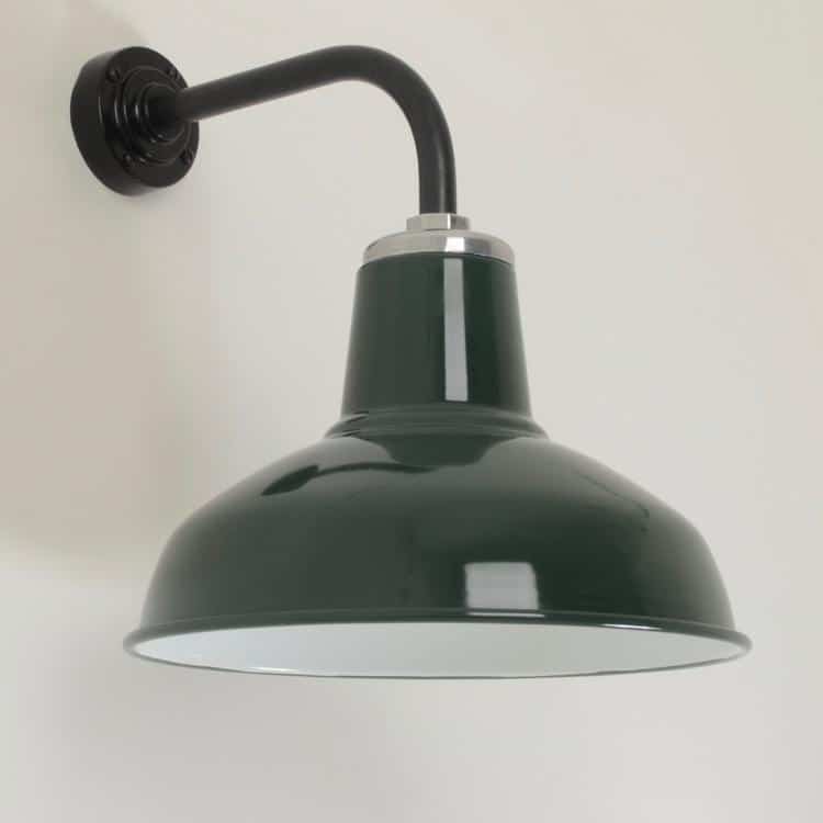 Classic Factory Wall Light - British Racing Green Enamel