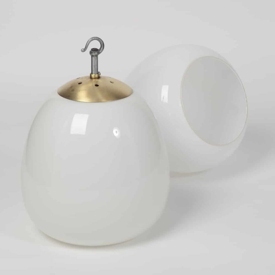 Opaline pendants with brass fittings
