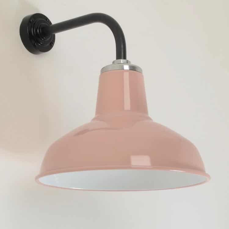 Classic Factory Wall Light - Pastel Pink Enamel