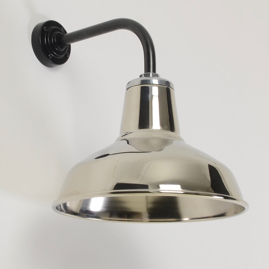 The Classic Factory Shade Wall Light -Nickel-
