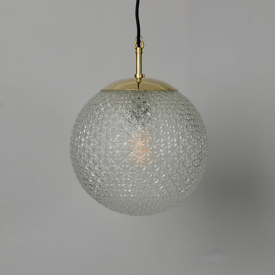 Vintage Cut Glass Globe Pendants
