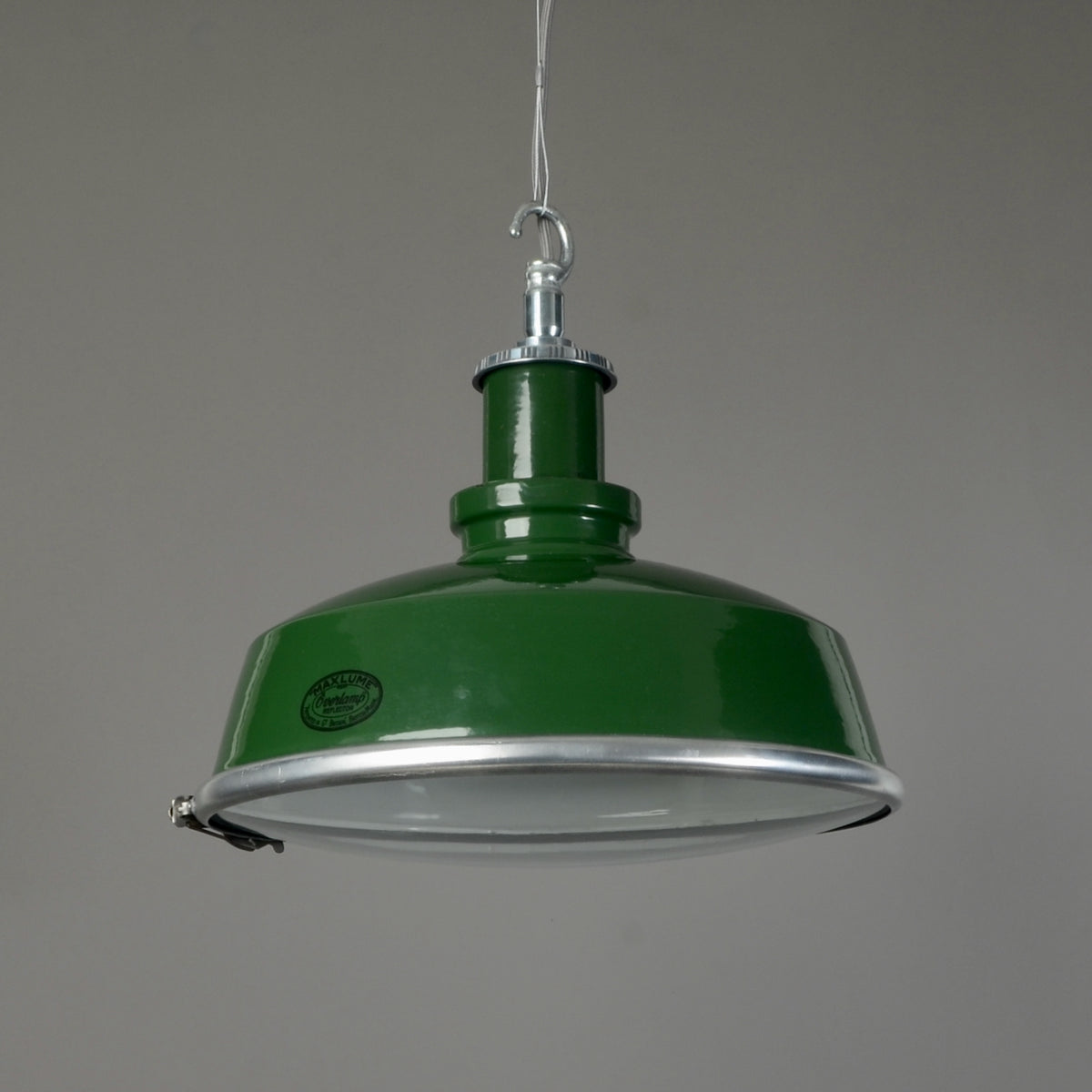 Vintage Green Maxlume Pendants with Convex Glass