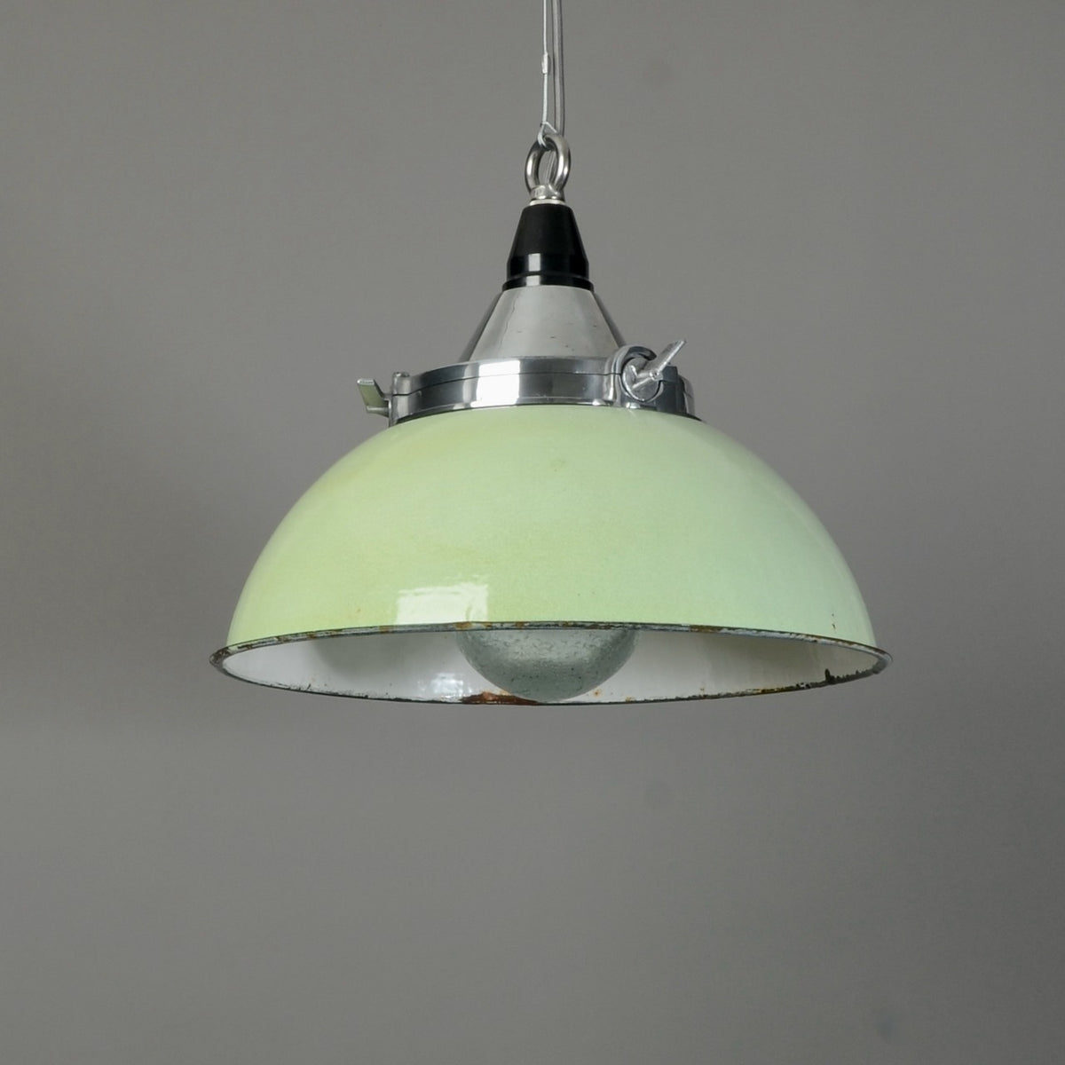 Soviet Pendant With Glass Dome - Green