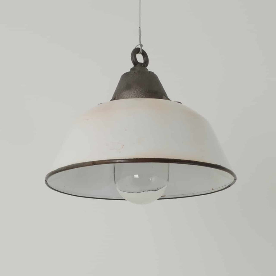 White pendants with glass domes (Med)