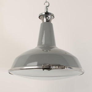 Grey enamelled MOD pendants with convex glass