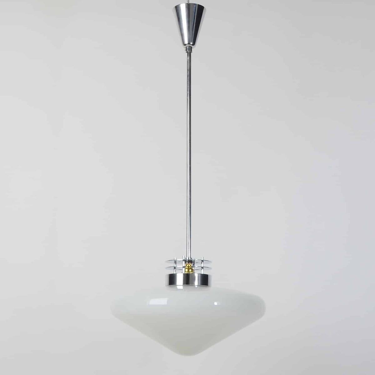 1960s Opaline Glass Pendant Lights