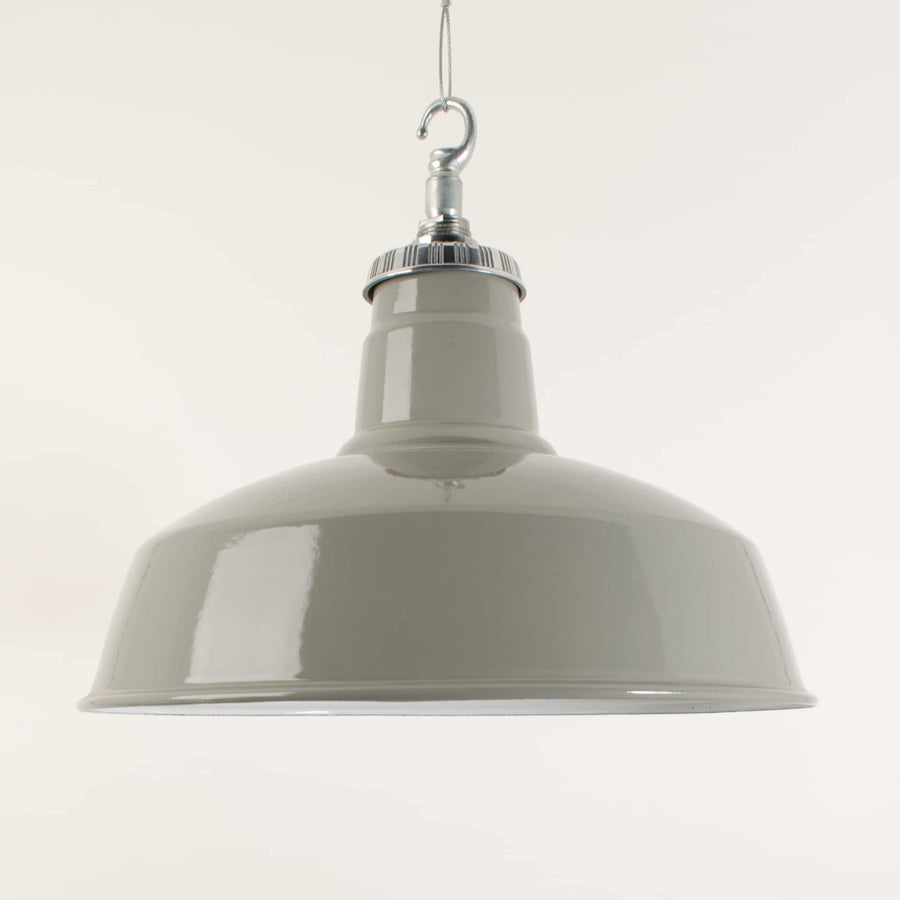Grey enamelled industrial downlighters