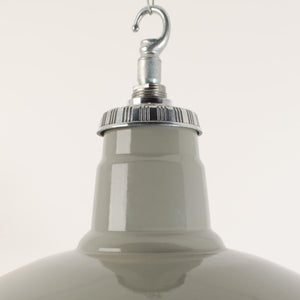 Grey enamelled industrial downlighters