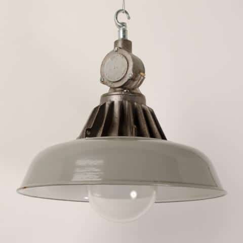 Cast-iron GEC pendants with grey shades