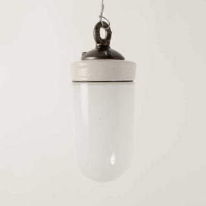 White glass test tube pendant -Larger-