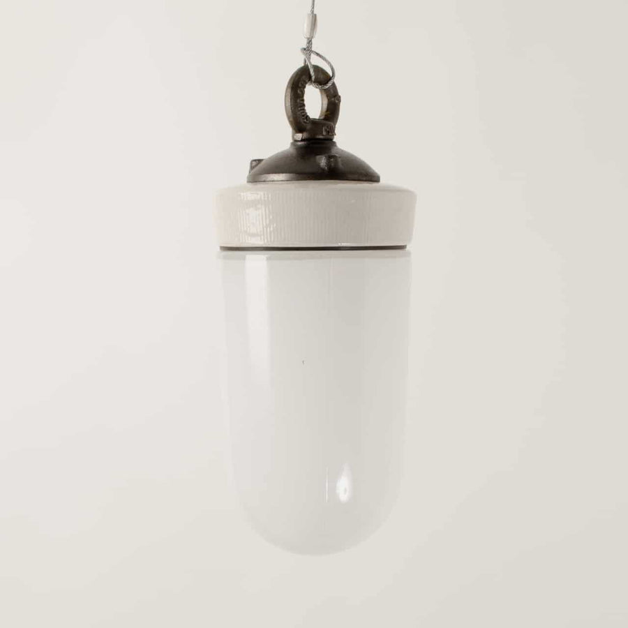 White glass test tube pendant -Larger-