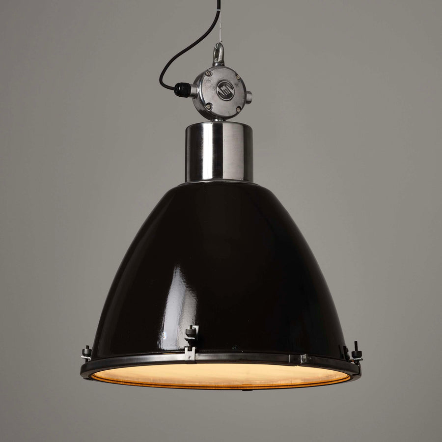 Czech Sawmill Pendant Light MK I - Original Vintage Enamel
