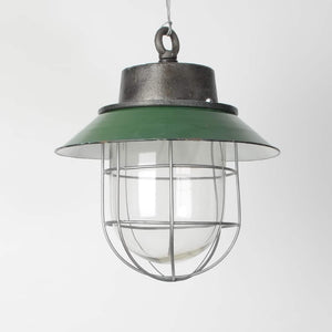 Early Polish Pendant Light With Green Shade
