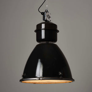 Czech Sawmill Pendant Light MK II - Original Vintage Enamel