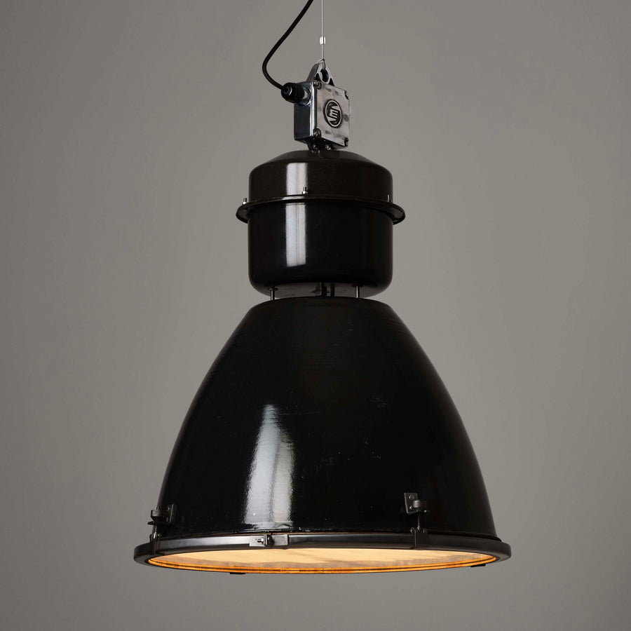 Czech Sawmill Pendant Light MK II - Original Vintage Enamel