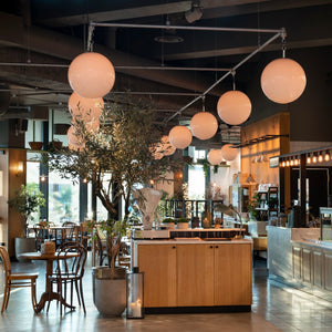 Opaline Glass Globe Pendant Light 50cm - Polished Finish