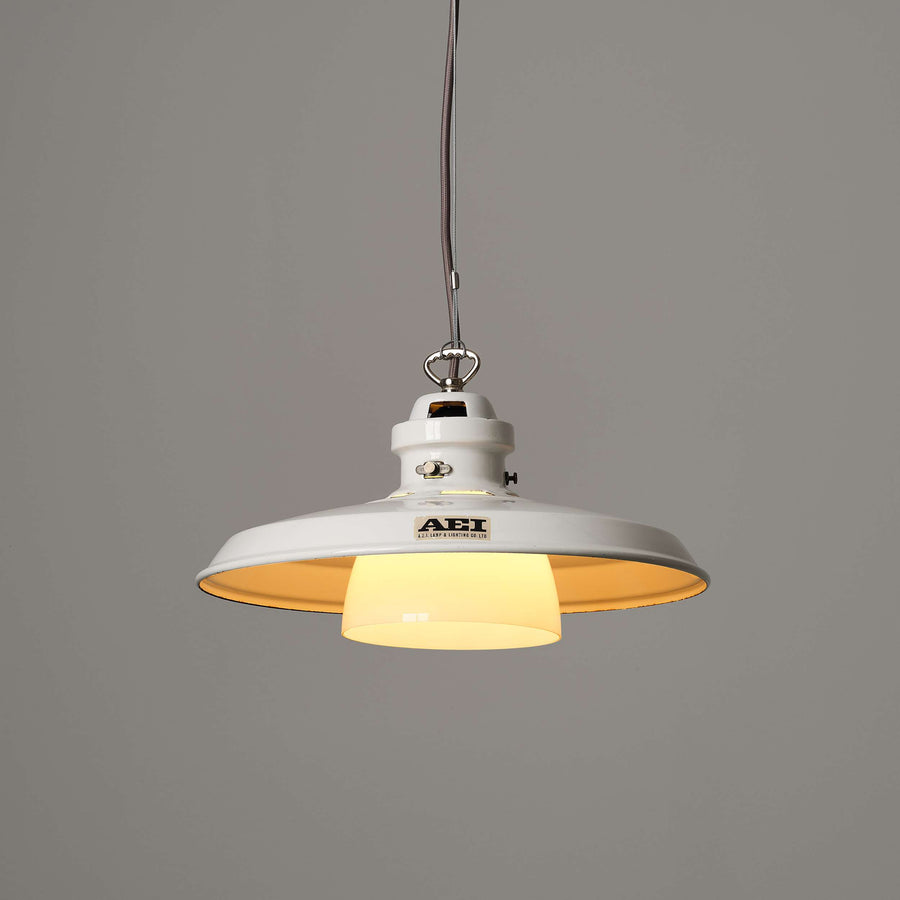Industrial AEI Pendants With Opaline Glass