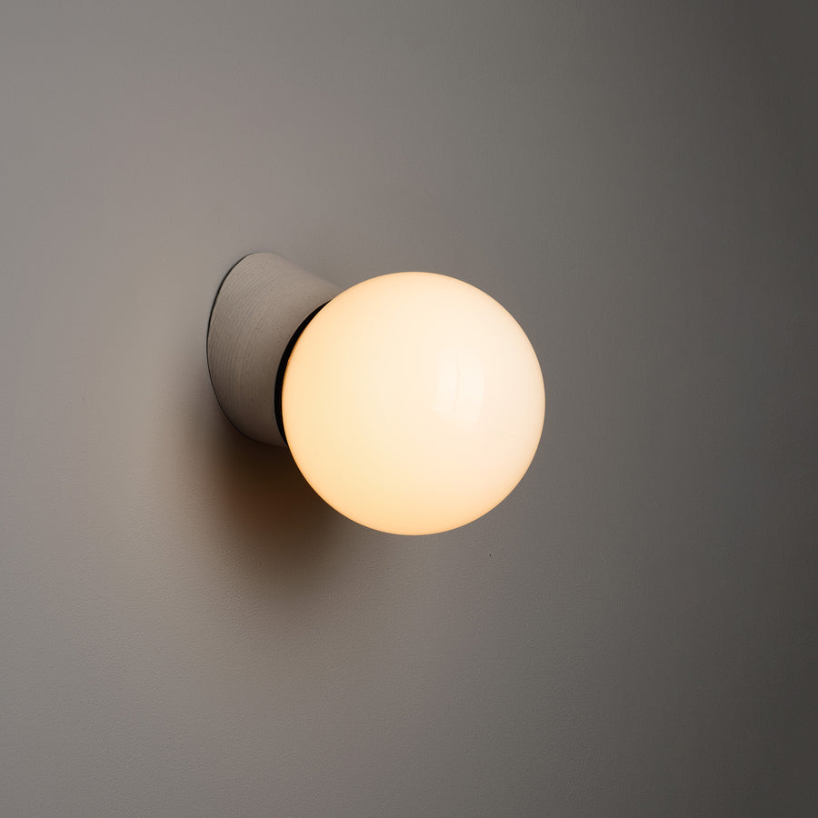 White Globe Flush Mount Light - 16cm