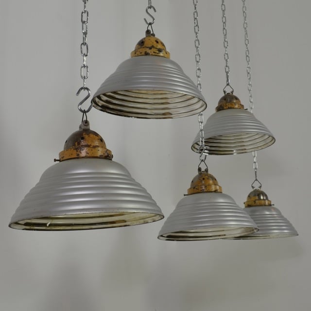 Vintage Bauhaus mirrored pendants