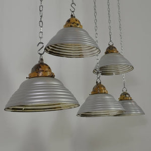 Vintage Bauhaus mirrored pendants