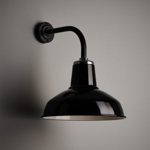 Classic Factory Wall Light - Black Enamel