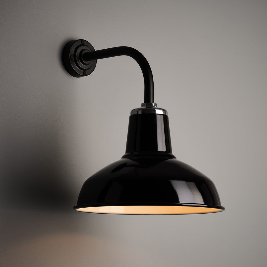 Classic Factory Wall Light - Black Enamel