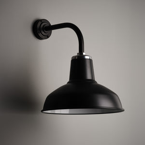 Classic Factory Wall Light - Matt Black Enamel