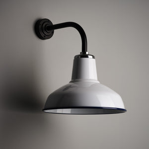 Classic Factory Wall Light - Blue Rim Enamel