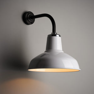 Classic Factory Wall Light - White Enamel