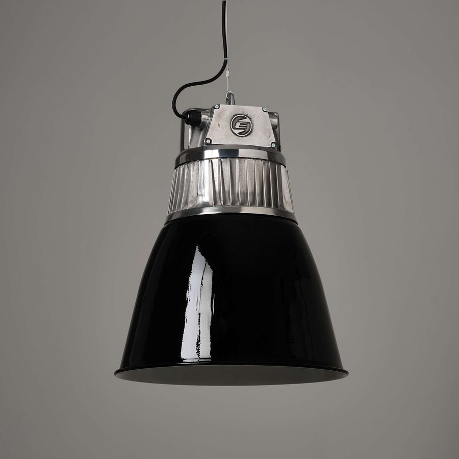 Flared Czech Pendant Light - Black