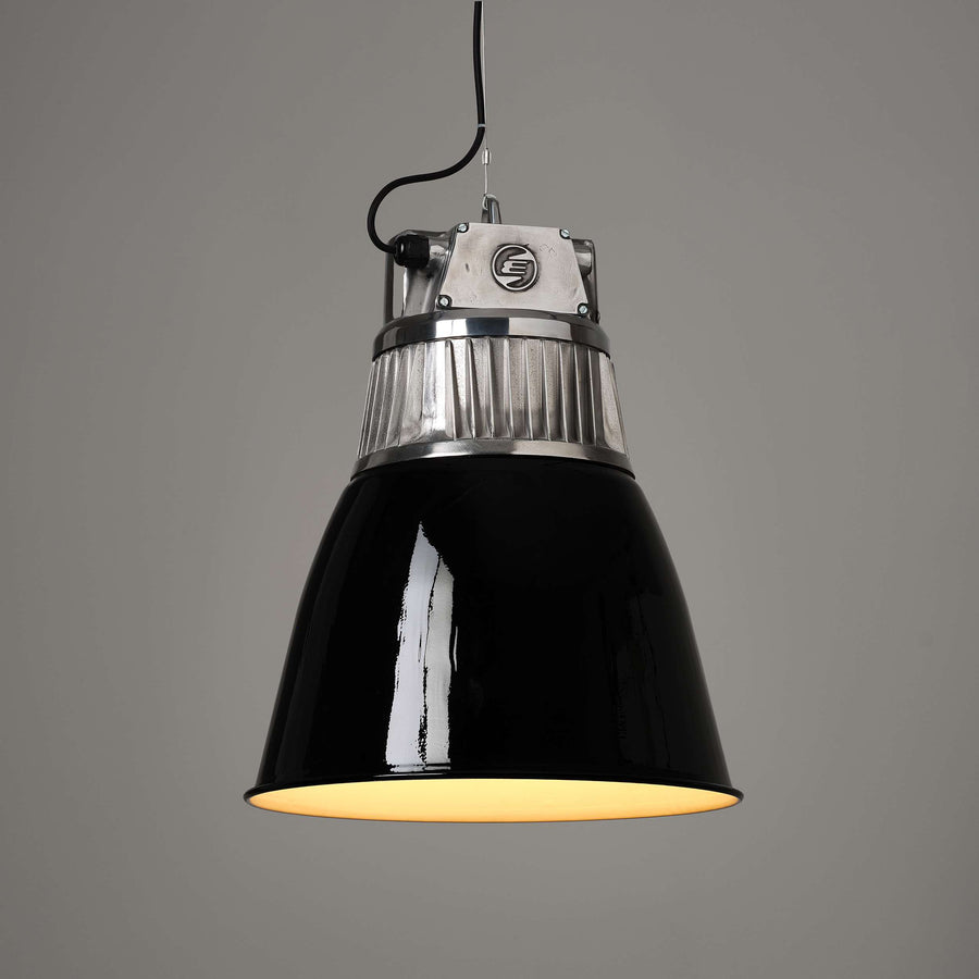 Flared Czech Pendant Light - Black