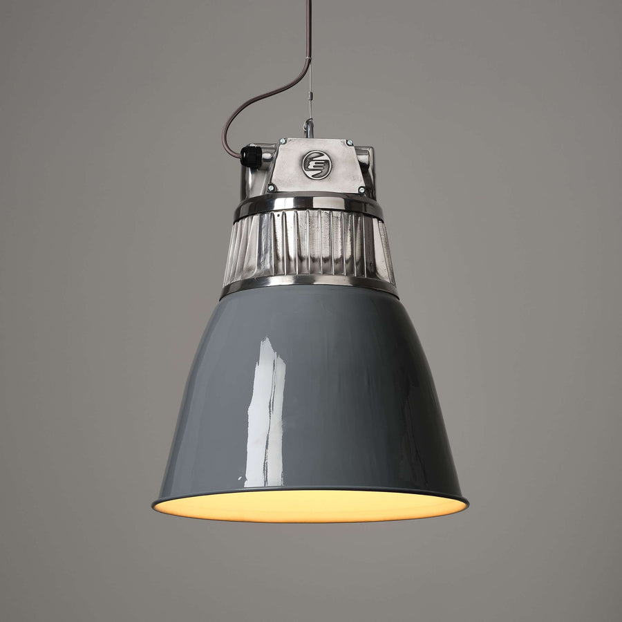 Flared Czech Pendant Light - Grey
