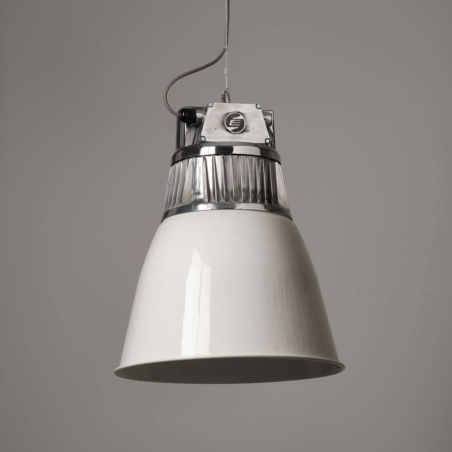Flared Czech Pendant Light - White