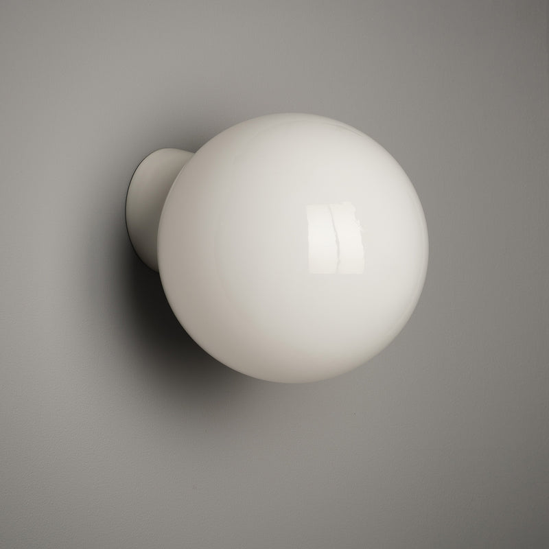 White Globe Flush Mount Light - 20cm